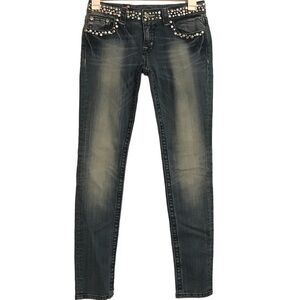 Miss Me Jeweled Flap Pocket Skinny Jeans Woman’s Size 27